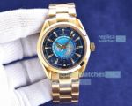 Omega Seamaster Aqua Terra Worldtimer Earth Face Yellow Steel 40mm Copy Watch 